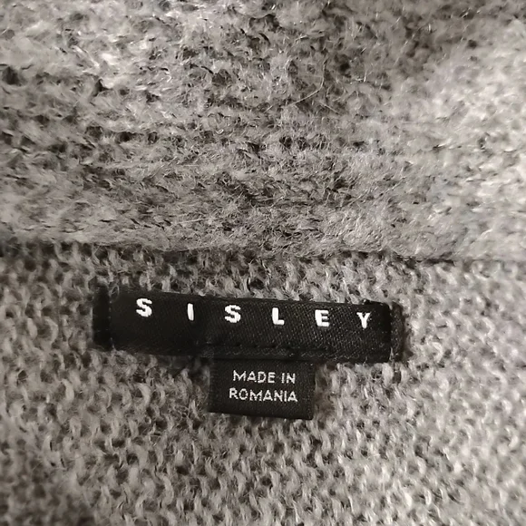 Sisley Gray Cardigan Sweater Mohair Blend Women's Size M Romania Soft Cozy - Picture 6 of 6